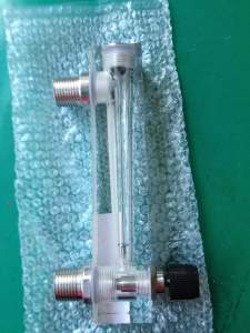 不锈钢有机玻璃流量计,总长171mm,中心距127mm,外螺纹ZG1/2流量计