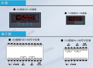 CHBE-AH力值显示控制仪尺寸为160&amp;times;80,毫伏输入,通讯或变送显示仪
