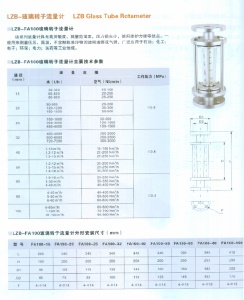 不锈钢玻璃转子流量计FA100-40,法兰连接,,DN15-DN100浮子流量计