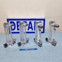 LZM-15ZT不锈钢接口有机玻璃流量计,带不锈钢调节阀有机面板式流量计